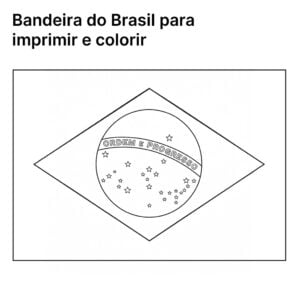 Baixar a bandeira do Brasil para imprimir e colorir