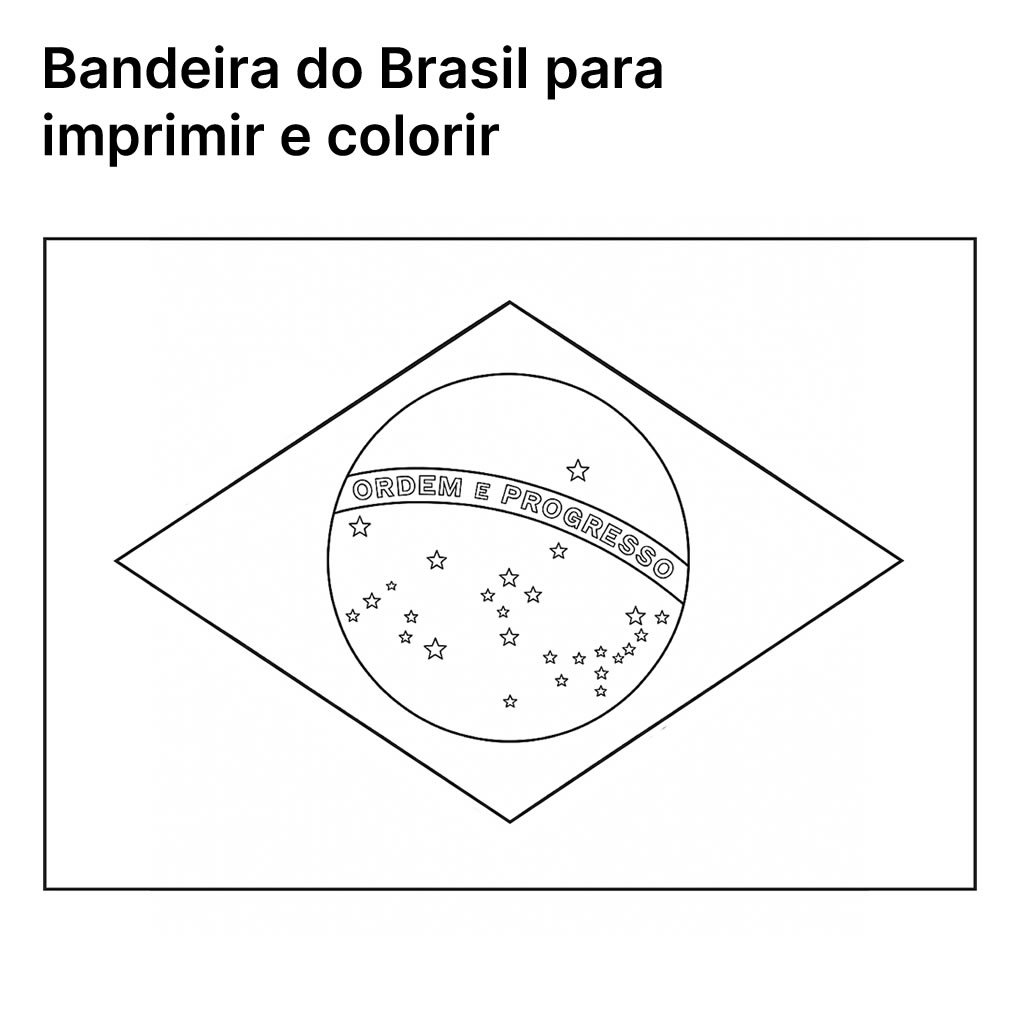 Baixar a bandeira do Brasil para imprimir e colorir